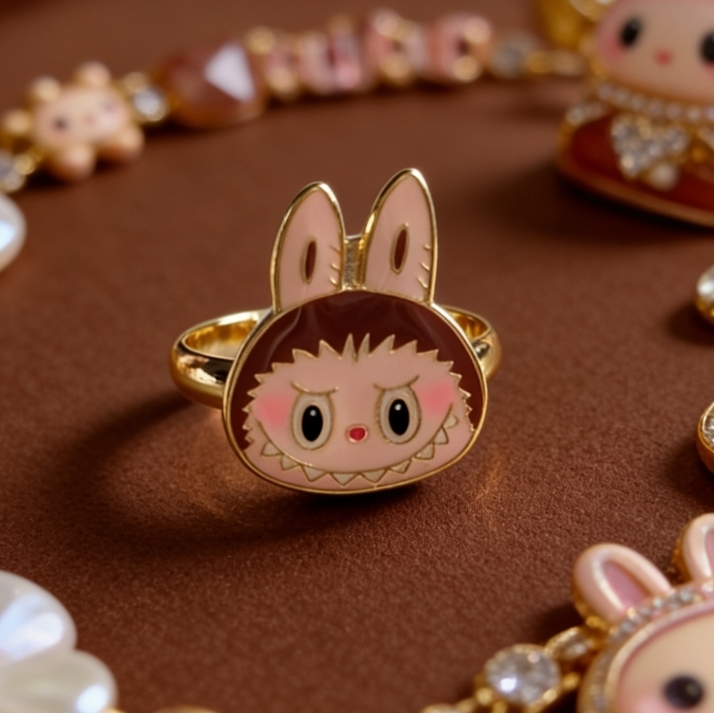 "Monster Mischief" Labubu Adjustable Statement Ring